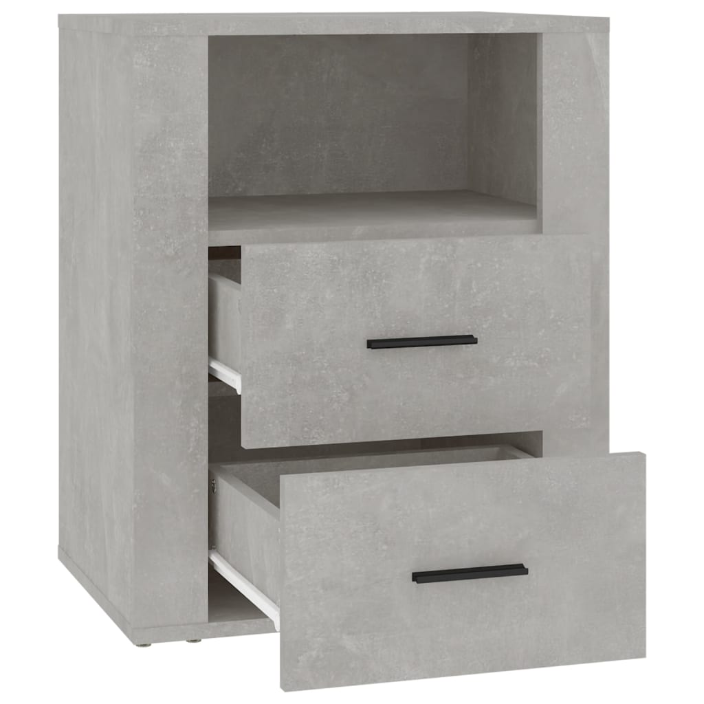 sengebord 50x36x60 cm konstrueret træ betongrå