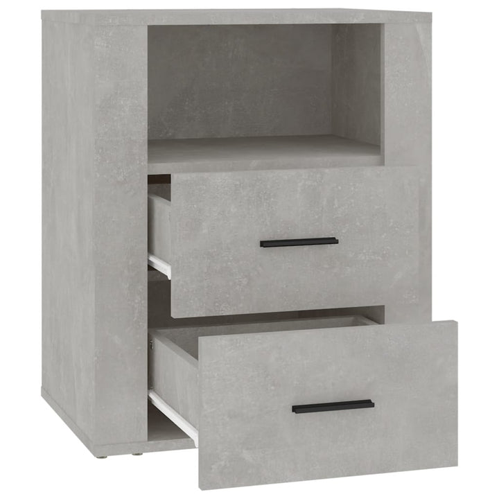 sengebord 50x36x60 cm konstrueret træ betongrå