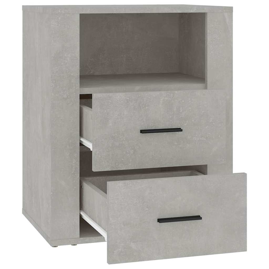 sengebord 50x36x60 cm konstrueret træ betongrå