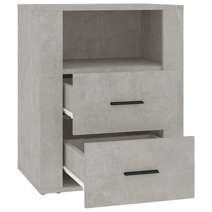 sengebord 50x36x60 cm konstrueret træ betongrå
