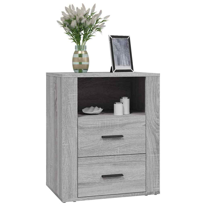 sengebord 50x36x60 cm konstrueret træ grå sonoma-eg