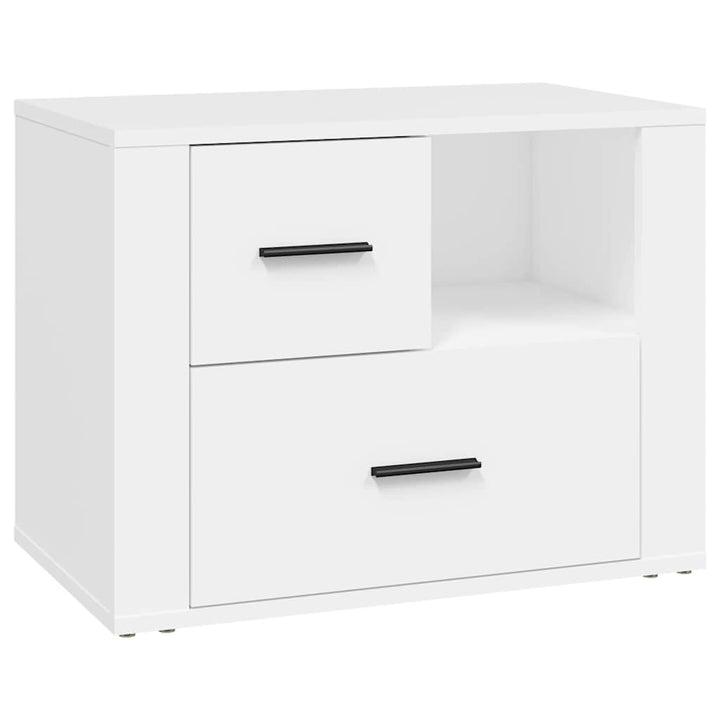 sengebord 60x36x45 cm konstrueret træ hvid
