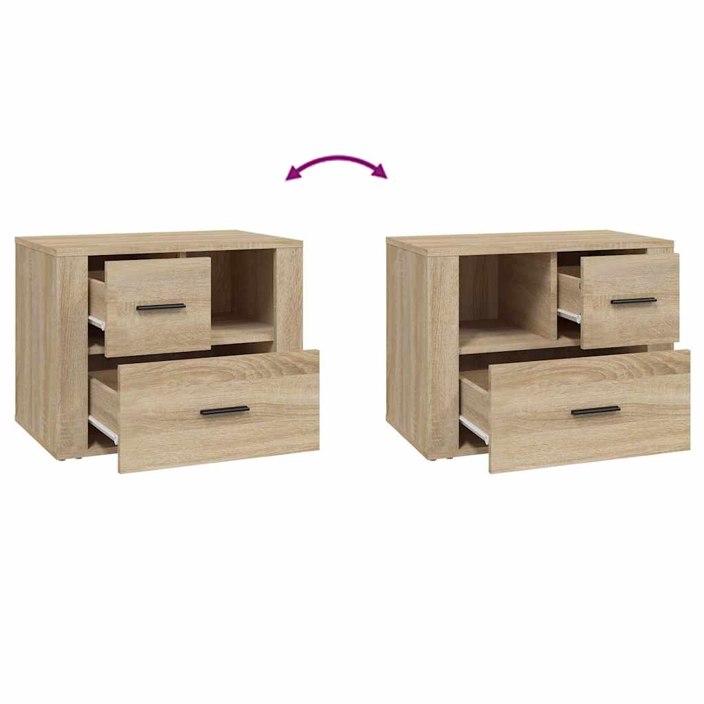 sengebord 60x36x45 cm konstrueret træ Sonoma egetræsfarve