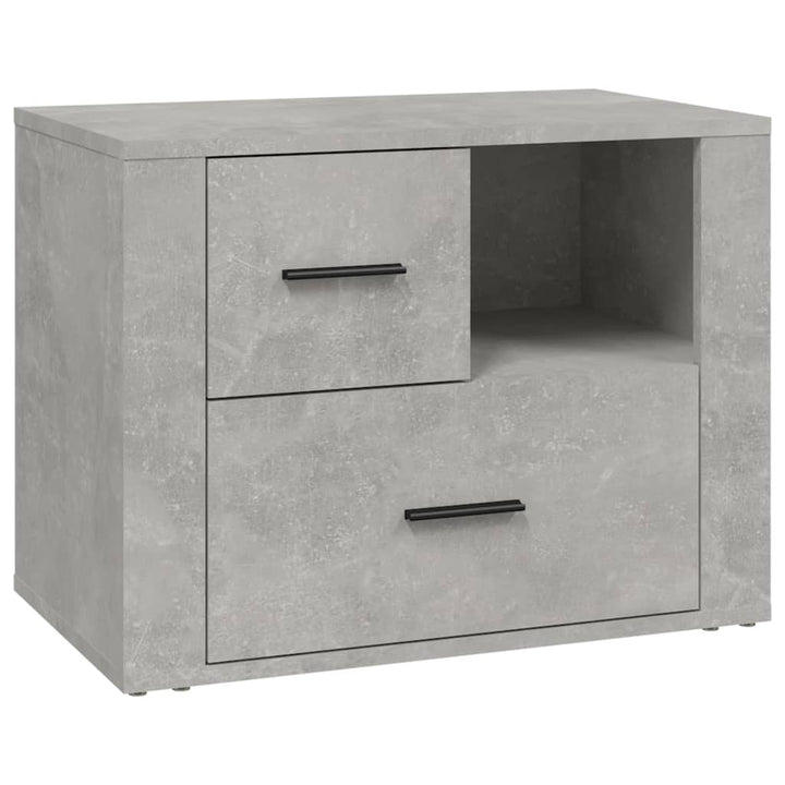 sengebord 60x36x45 cm konstrueret træ betongrå