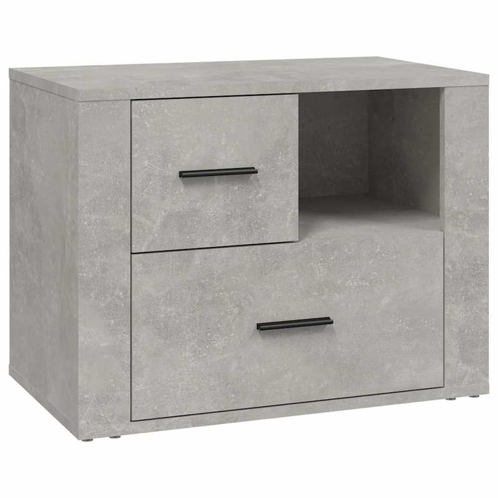 sengebord 60x36x45 cm konstrueret træ betongrå