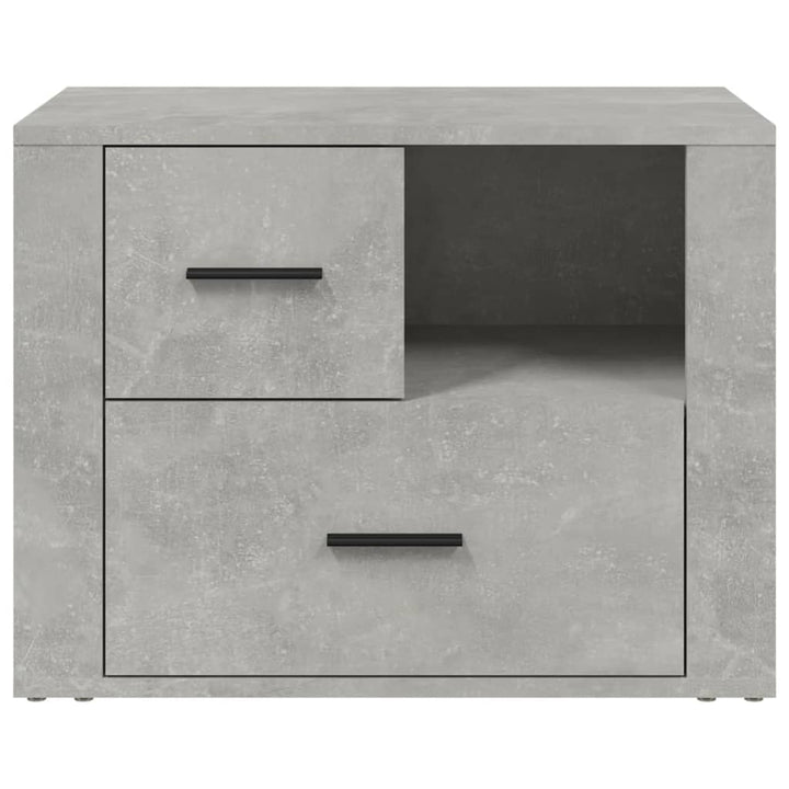 sengebord 60x36x45 cm konstrueret træ betongrå