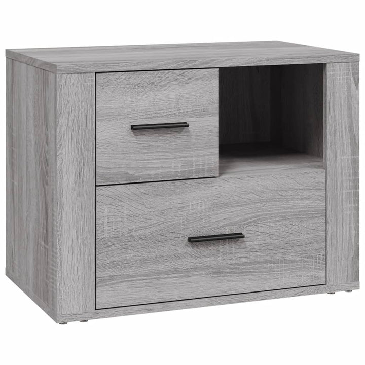 sengebord 60x36x45 cm konstrueret træ grå sonoma-eg