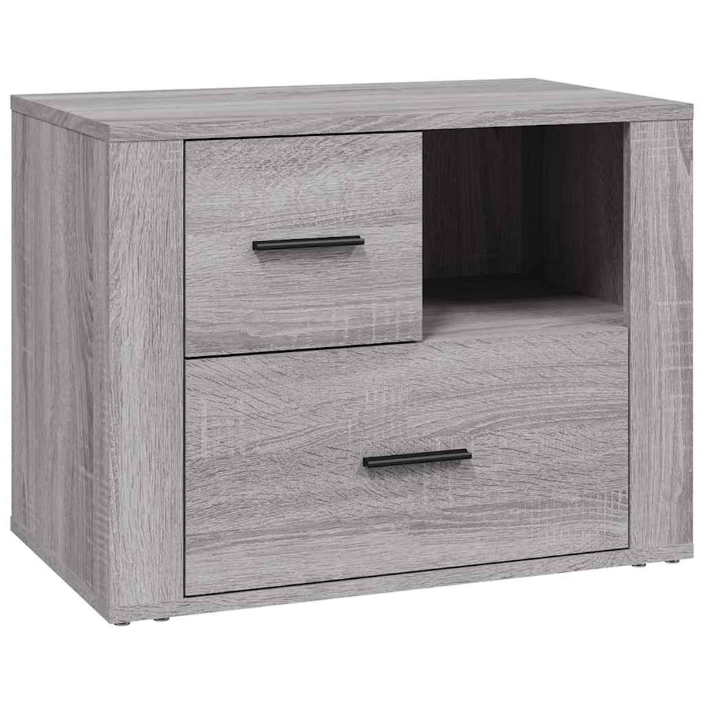 sengebord 60x36x45 cm konstrueret træ grå sonoma-eg