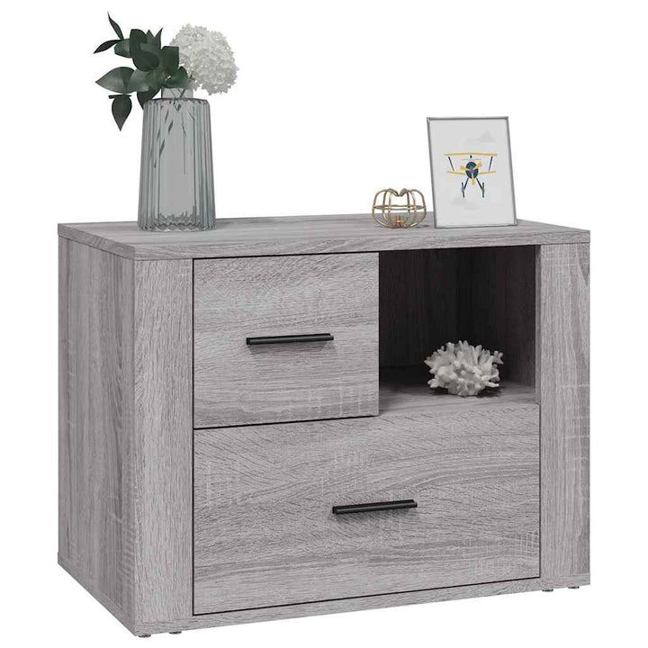 sengebord 60x36x45 cm konstrueret træ grå sonoma-eg