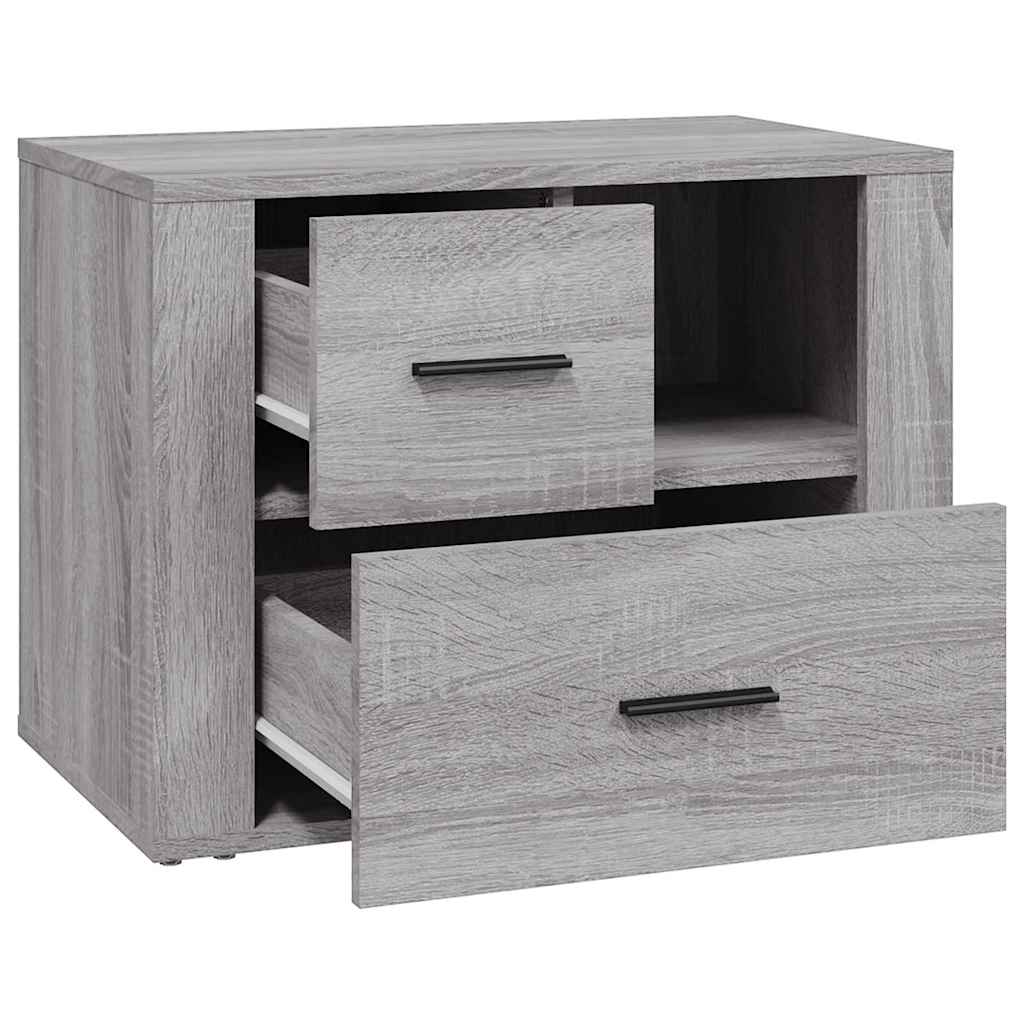 sengebord 60x36x45 cm konstrueret træ grå sonoma-eg
