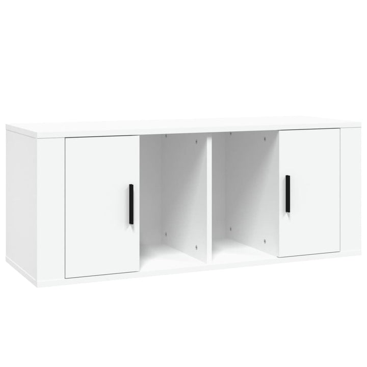 tv-bord 100x35x40 cm konstrueret træ hvid
