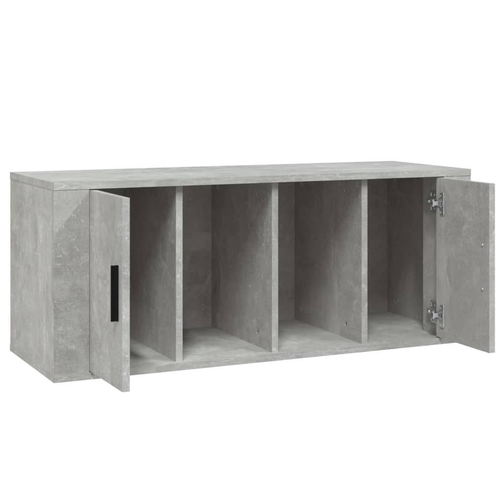 tv-bord 100x35x40 cm konstrueret træ betongrå
