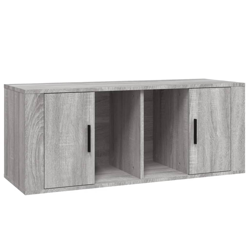 tv-bord 100x35x40 cm konstrueret træ grå sonoma-eg
