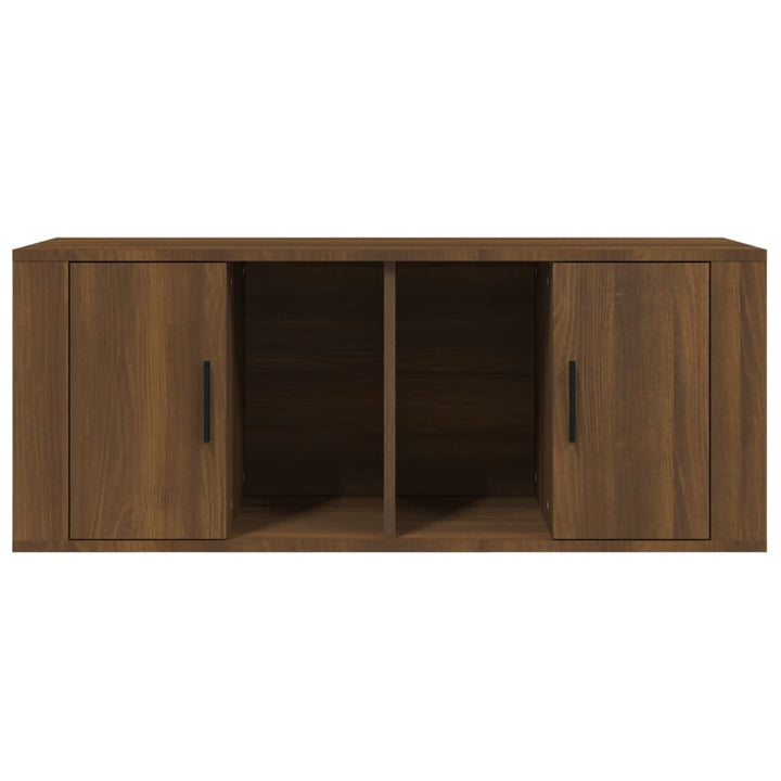 tv-bord 100x35x40 cm konstrueret træ brun egetræsfarve