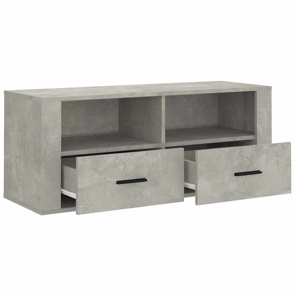tv-bord 100x35x40 cm konstrueret træ betongrå