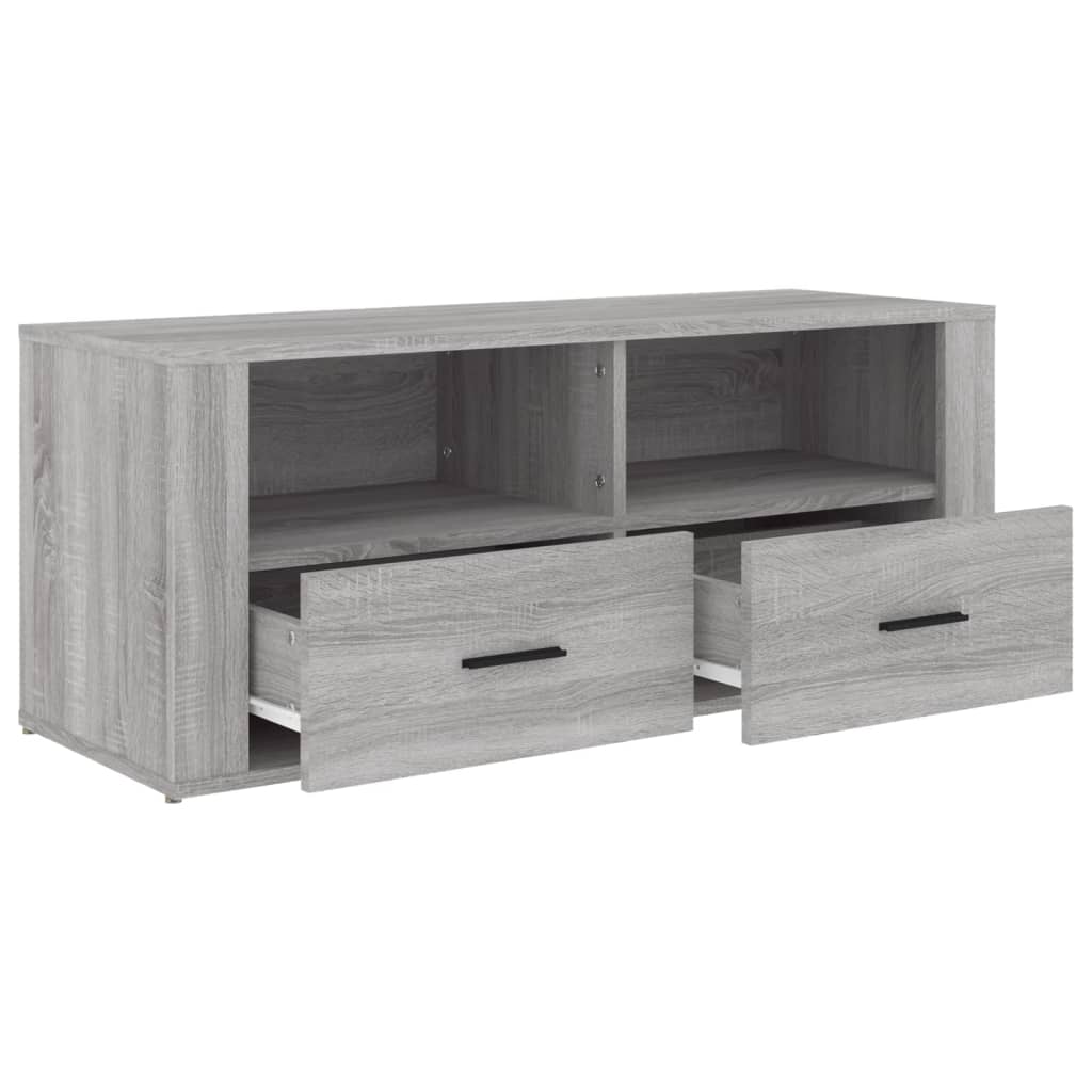 tv-bord 100x35x40 cm konstrueret træ grå sonoma-eg