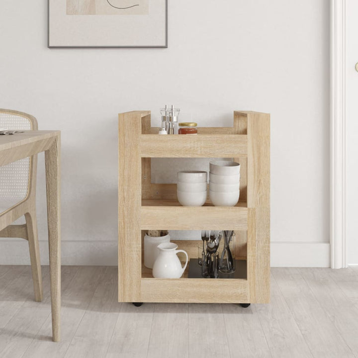 køkkenvogn 60x45x80 cm konstrueret træ Sonoma-eg