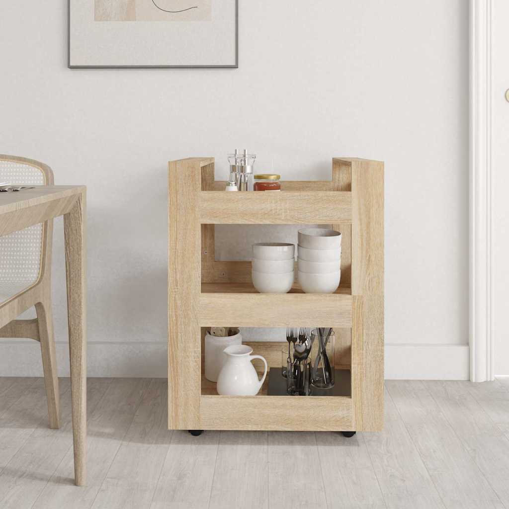 køkkenvogn 60x45x80 cm konstrueret træ Sonoma-eg