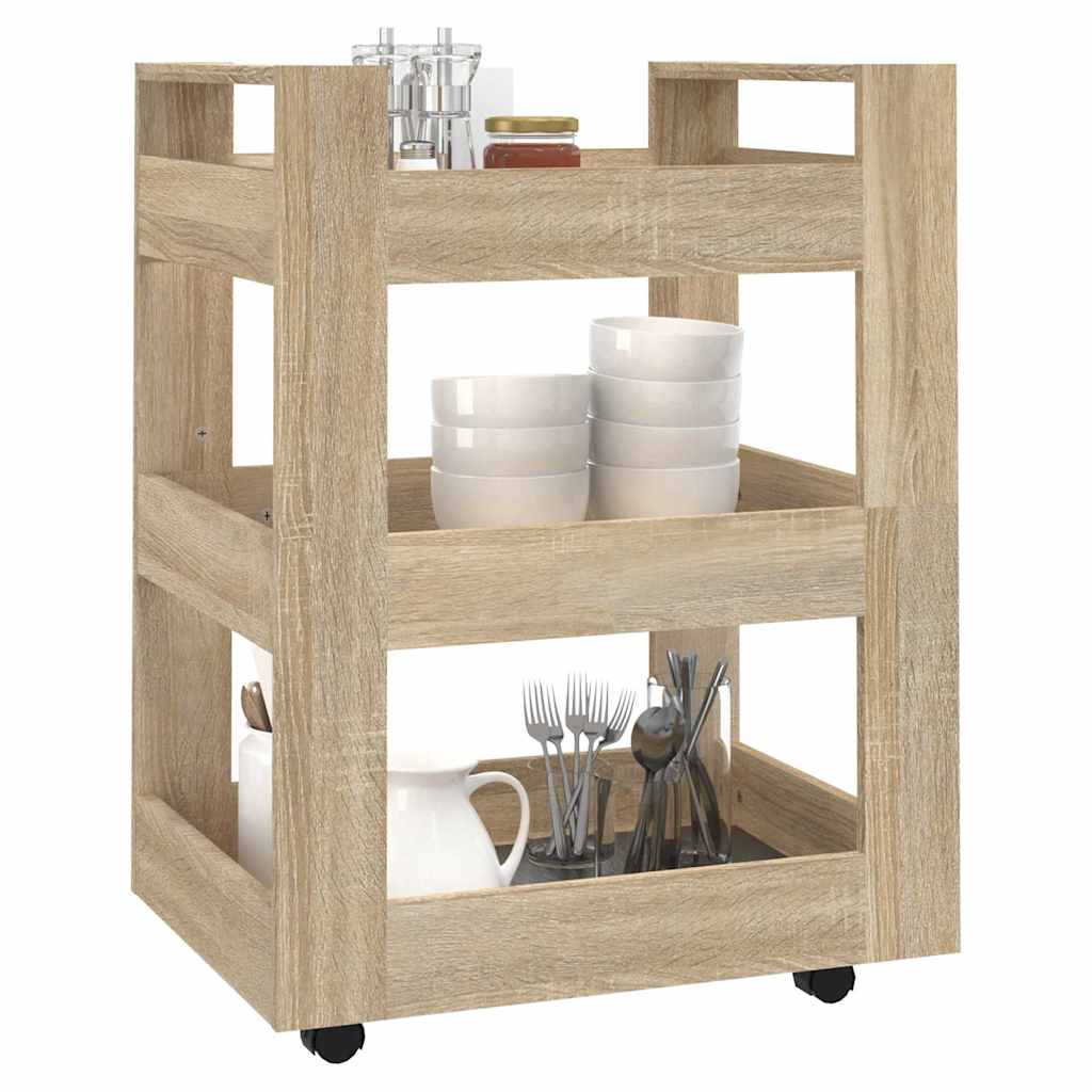 køkkenvogn 60x45x80 cm konstrueret træ Sonoma-eg