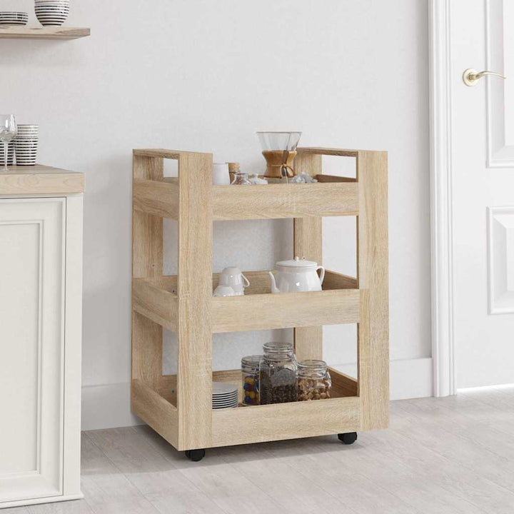 køkkenvogn 60x45x80 cm konstrueret træ Sonoma-eg