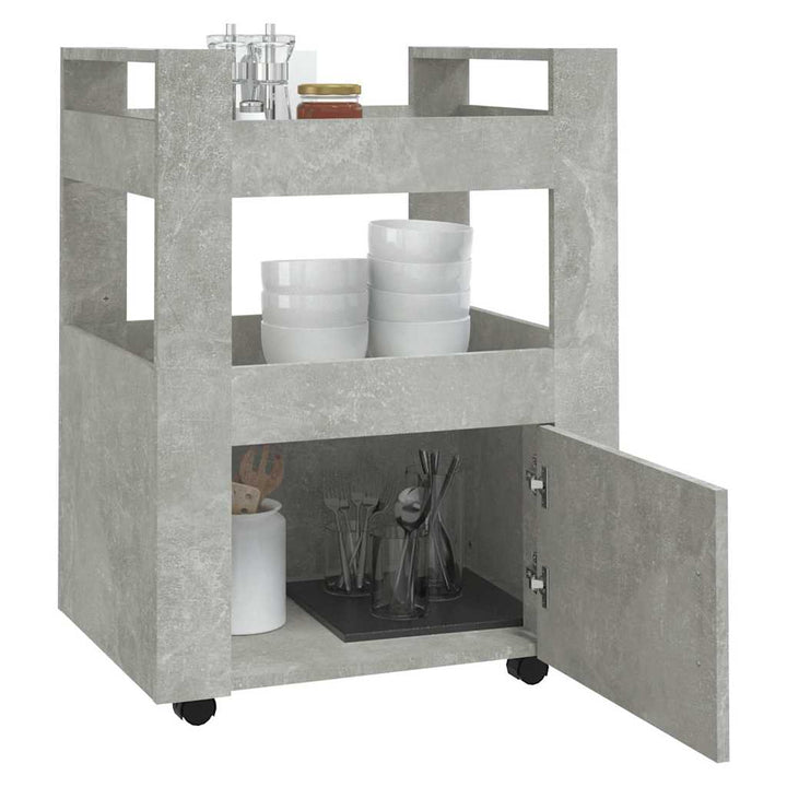 køkkenvogn 60x45x80 cm konstrueret træ betongrå