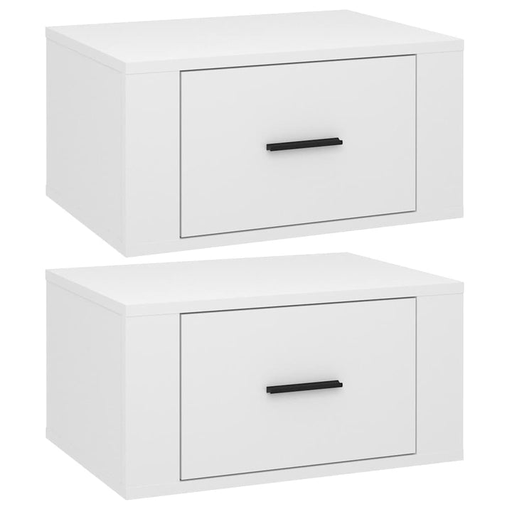 væghængte sengeborde 2 stk. 50x36x25 cm hvid højglans