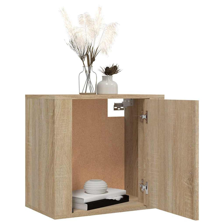 væghængte sengeborde 2 stk. 50x30x47 cm sonoma-eg
