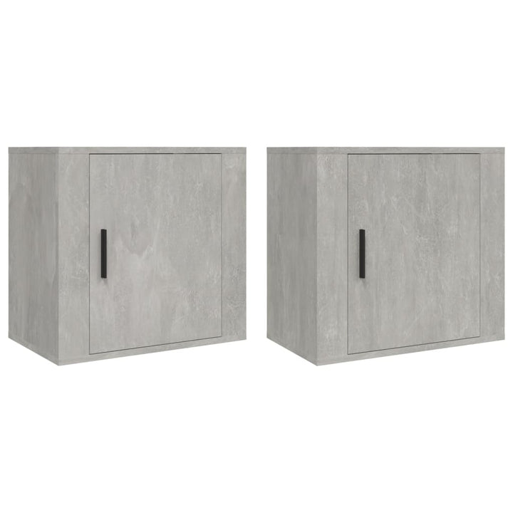 væghængte sengeborde 2 stk. 50x30x47 cm betongrå