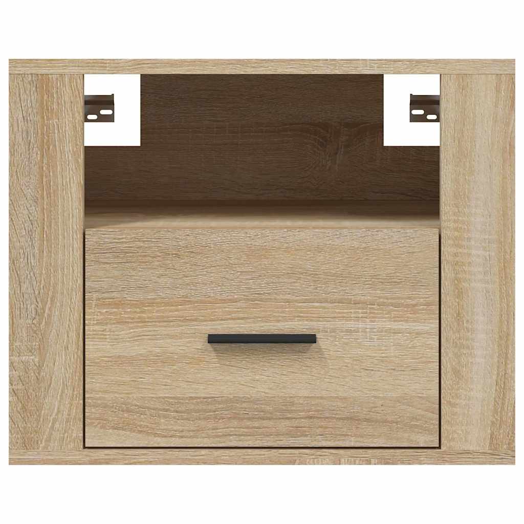 væghængte sengeborde 2 stk. 50x36x40 cm Sonoma-eg