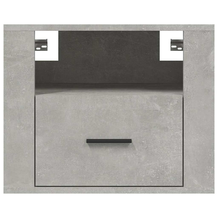 væghængt sengebord 50x36x40 cm betongrå