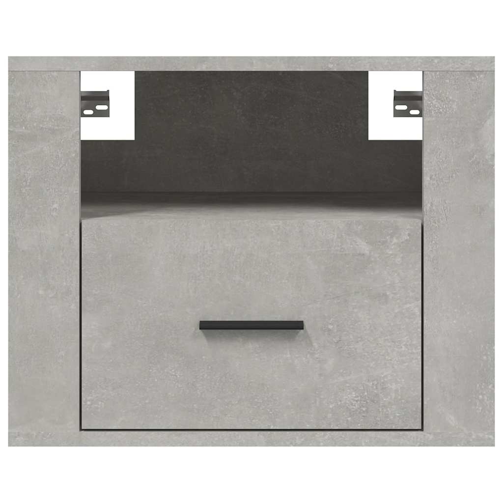 væghængte sengeborde 2 stk. 50x36x40 cm Betongrå