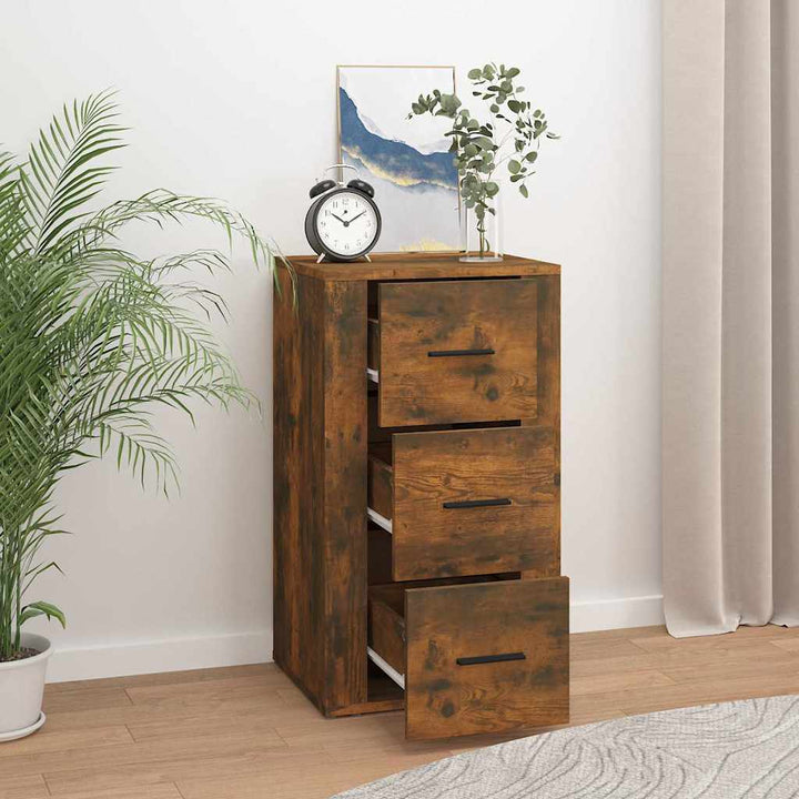 skænk 40x33x70 cm konstrueret træ røget egetræsfarve