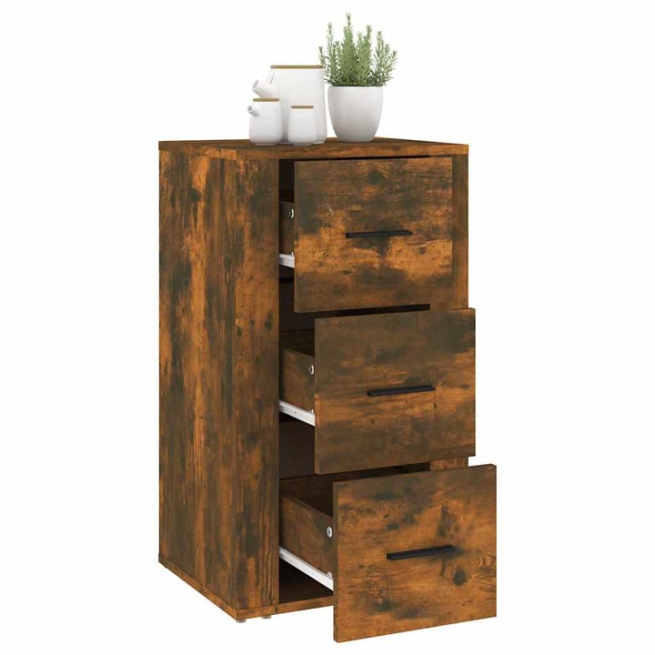skænk 40x33x70 cm konstrueret træ røget egetræsfarve