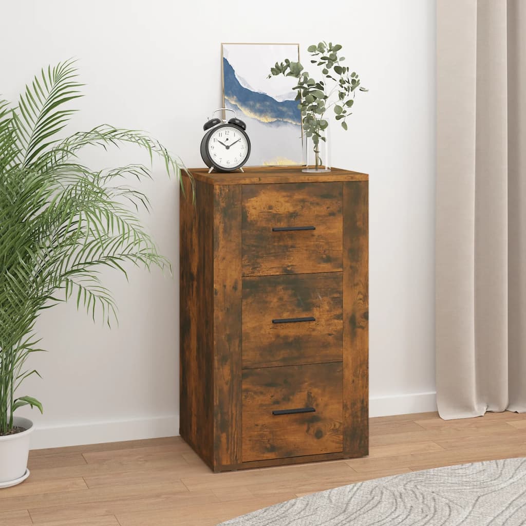 skænk 40x33x70 cm konstrueret træ røget egetræsfarve