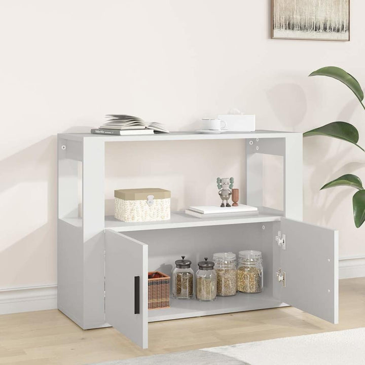skænk 80x30x60 cm konstrueret træ hvid