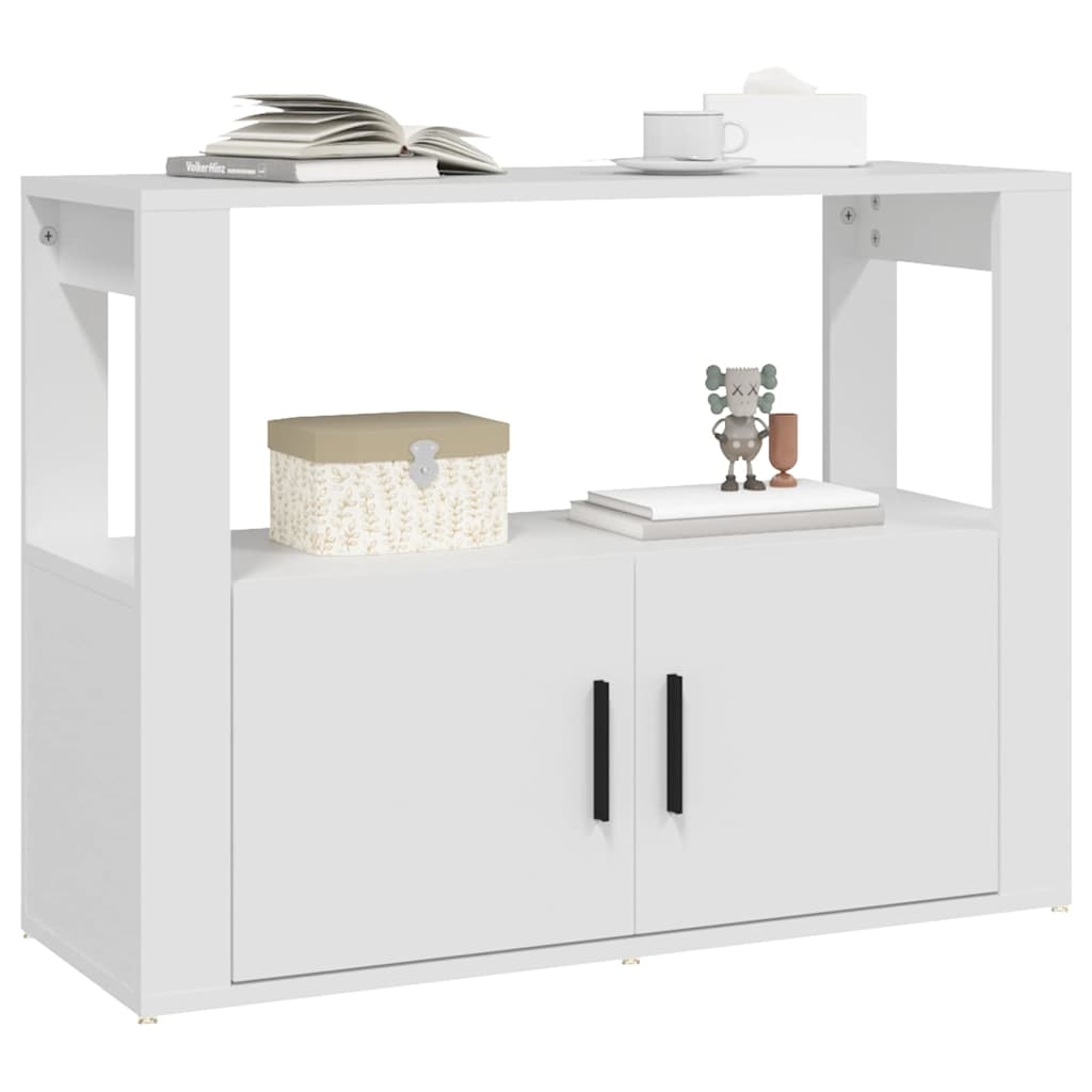 skænk 80x30x60 cm konstrueret træ hvid