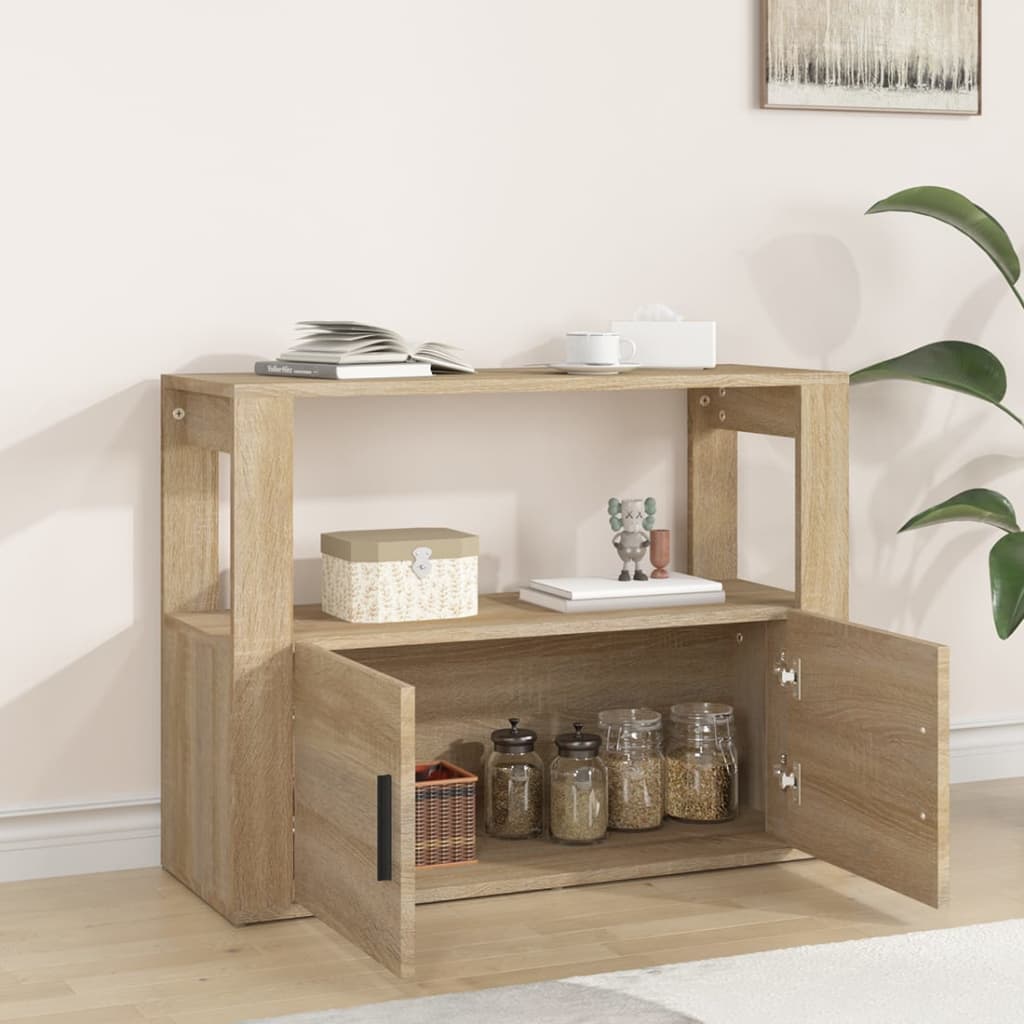 skænk 80x30x60 cm konstrueret træ sonoma-eg