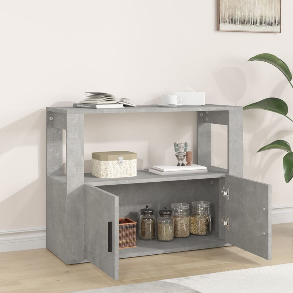 skænk 80x30x60 cm konstrueret træ betongrå