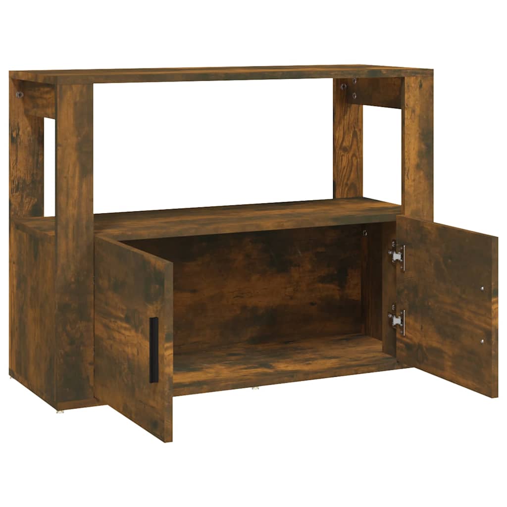 skænk 80x30x60 cm konstrueret træ røget egetræsfarve