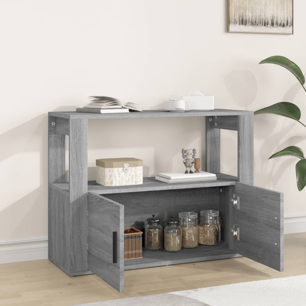 skænk 80x30x60 cm konstrueret træ grå sonoma-eg