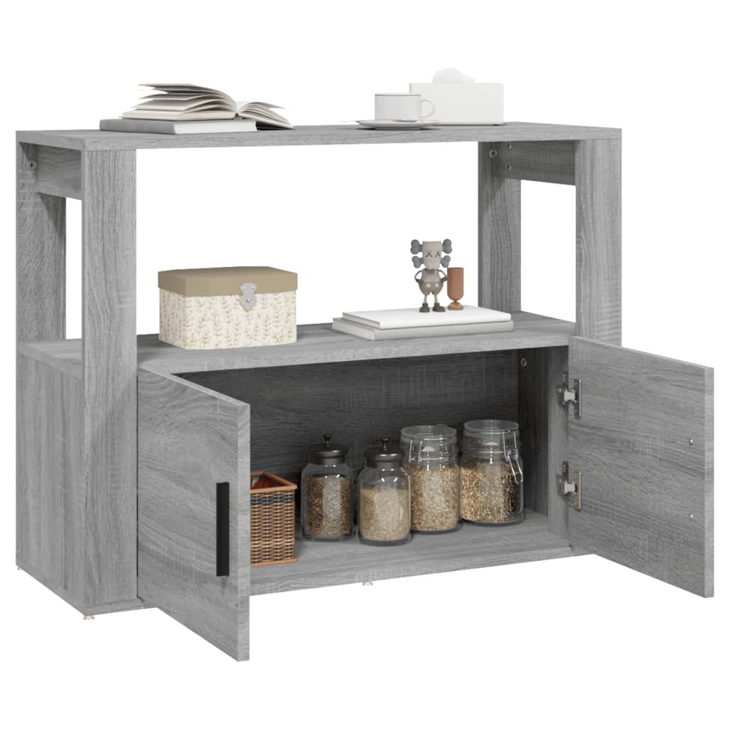 skænk 80x30x60 cm konstrueret træ grå sonoma-eg