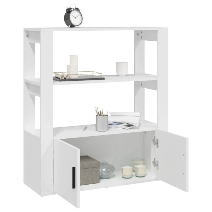 skænk 80x30x90 cm konstrueret træ hvid