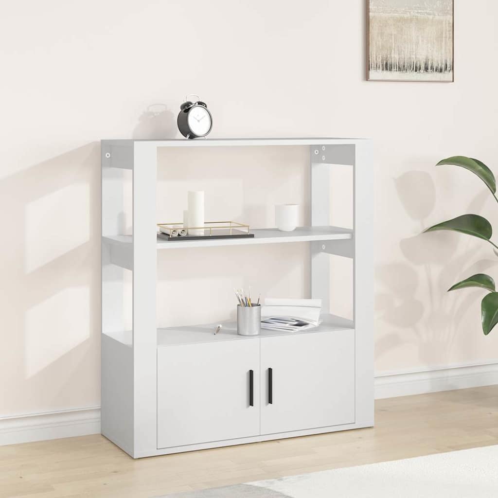 skænk 80x30x90 cm konstrueret træ hvid