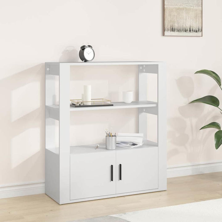 skænk 80x30x90 cm konstrueret træ hvid