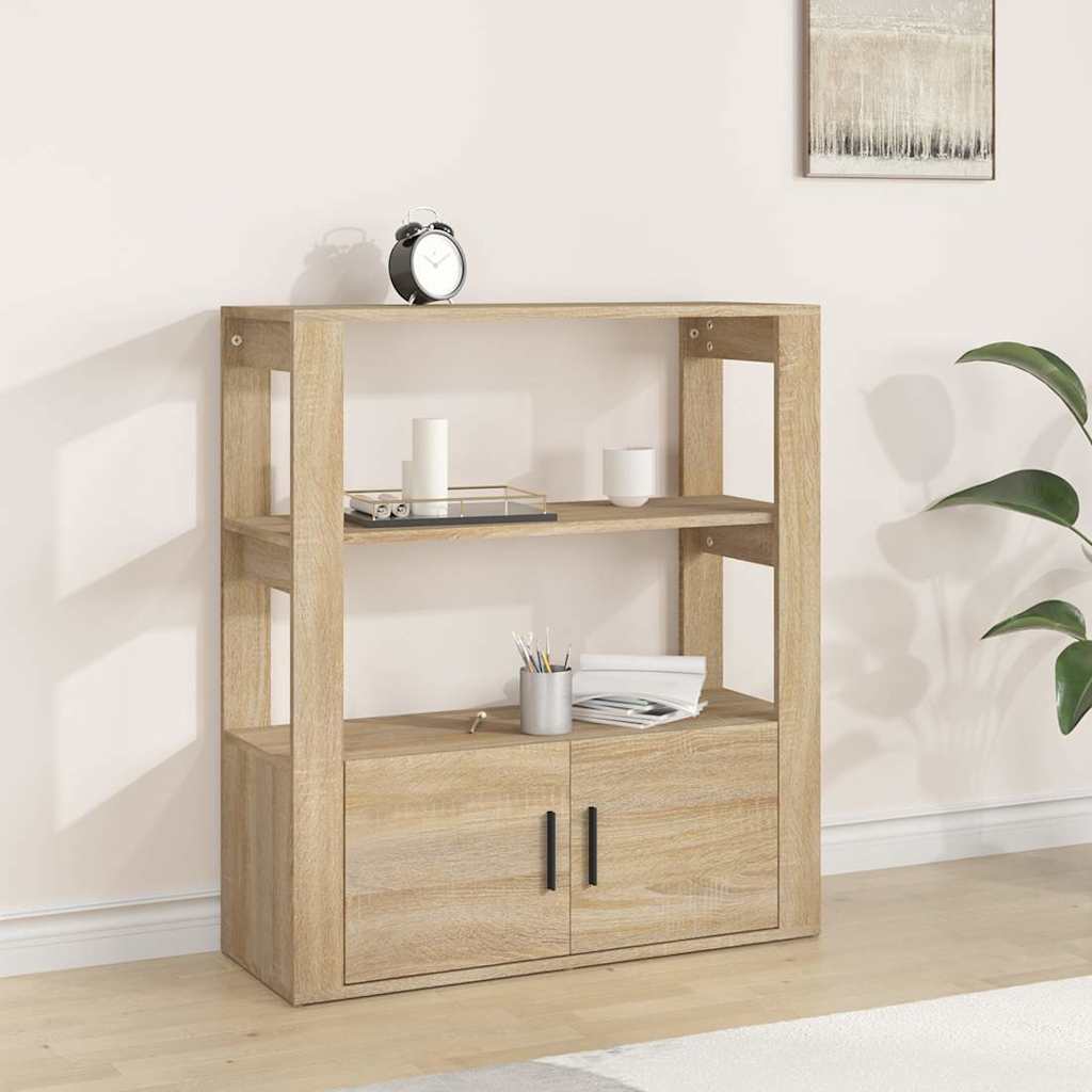 skænk 80x30x90 cm konstrueret træ sonoma-eg