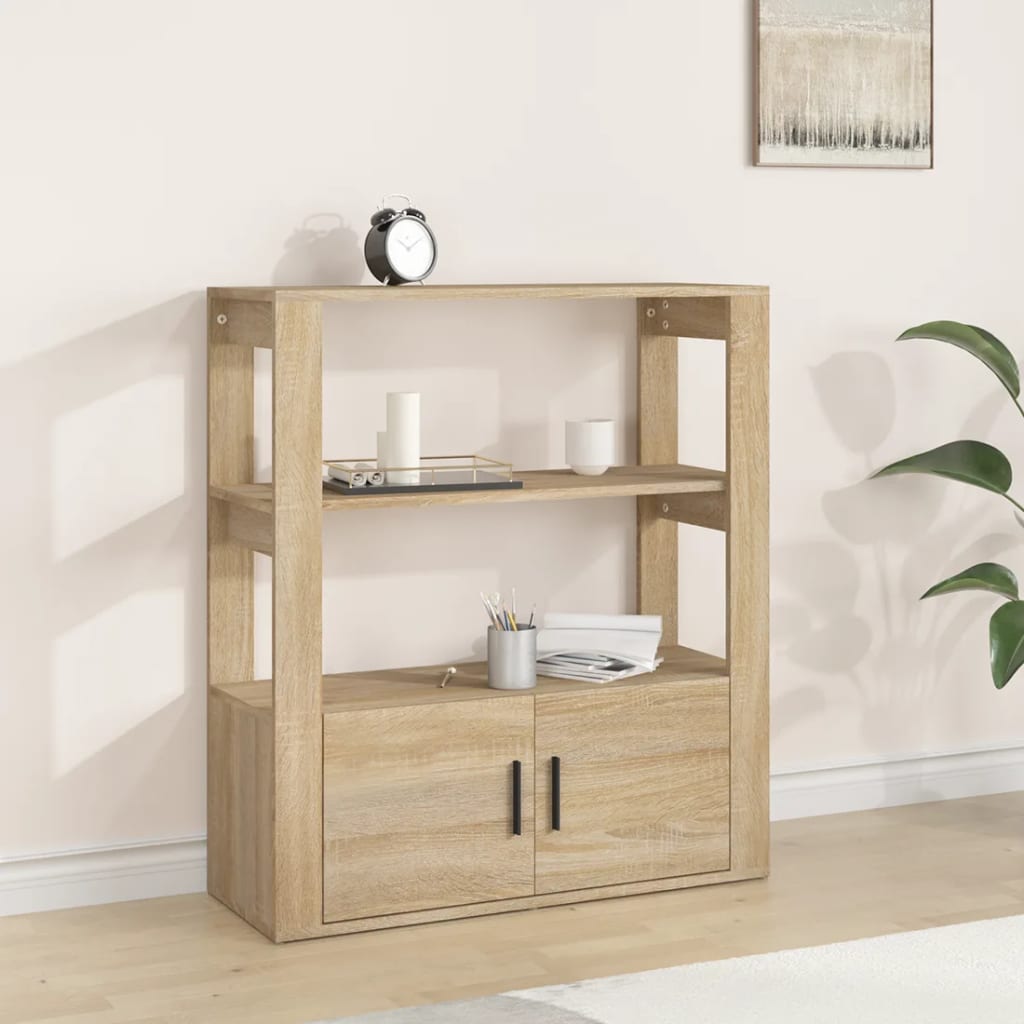 skænk 80x30x90 cm konstrueret træ sonoma-eg