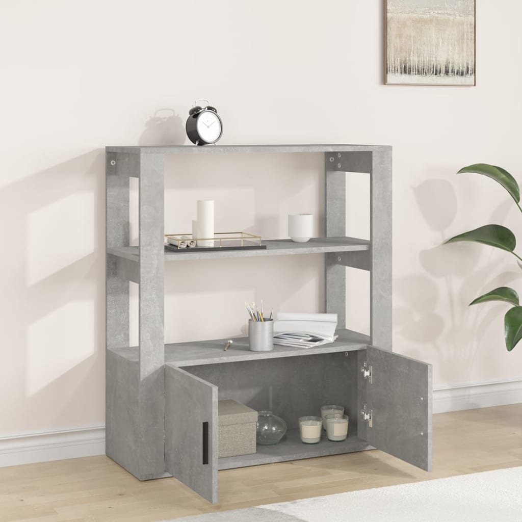 skænk 80x30x90 cm konstrueret træ betongrå