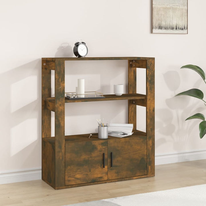 skænk 80x30x90 cm konstrueret træ røget egetræsfarve