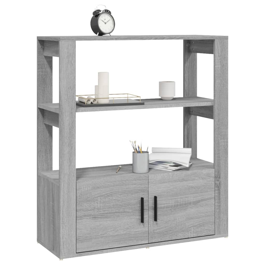 skænk 80x30x90 cm konstrueret træ grå sonoma-eg