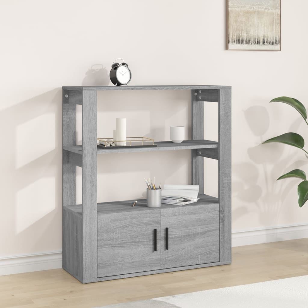 skænk 80x30x90 cm konstrueret træ grå sonoma-eg